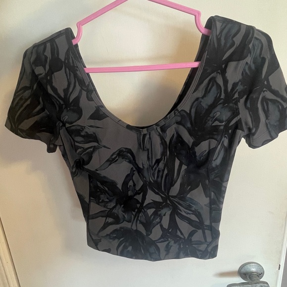 lululemon athletica Tops - SOLD- lululemon athletica Black and Gray Crop Top